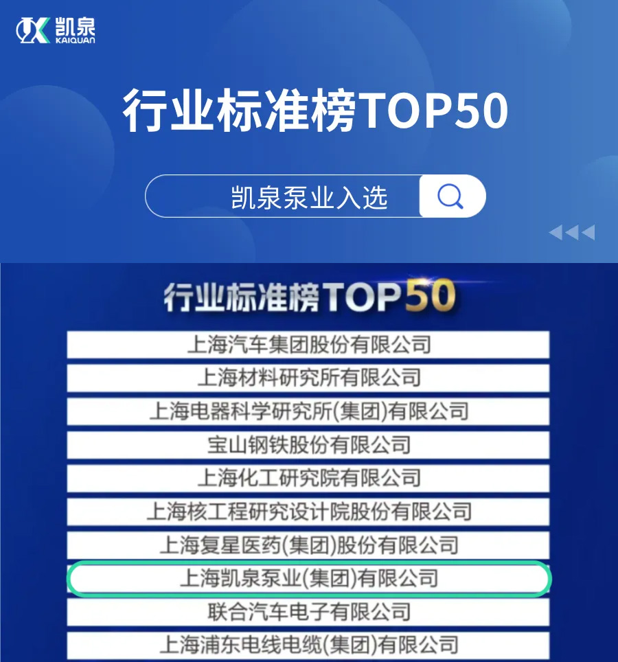 2025上海硬核科技企业TOP100榜单发布,凯泉荣登行业标准榜TOP50 2025上海硬核科技企业TOP100榜单发布,凯泉荣登行业标准榜TOP50